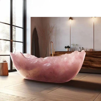 Irregular pink agate bathtubs for custom apartments and villas