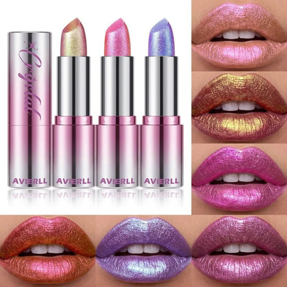 14 Colors Metallic Sparkle Lipstick Polarizing Glitter Shiny Lip Gloss Waterproof Long Lasting Gold Pearl Shine Sexy...