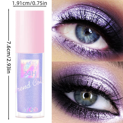 1pc Glitter Metallic Waterproof Liquid Eyeshadow Long-Lasting & Smudge-Proof Blue Pink Purple Korean Makeup Eye Shadow...