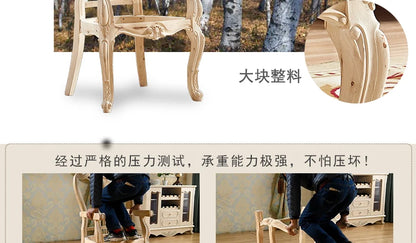 European Solid Wood Dining Chair Princess Lazy Throne Luxury Lounge Chair Fashion Butterfly Ergonomic Muebles Entrance Furniture - Kimlud