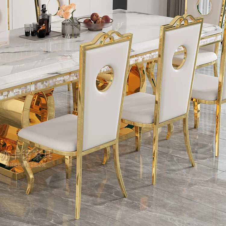 Kitchen Marble Dining Table Restaurant Side Chairs Living Room Study Dining Table Writing Office Muebles Commercial Furniture - Kimlud