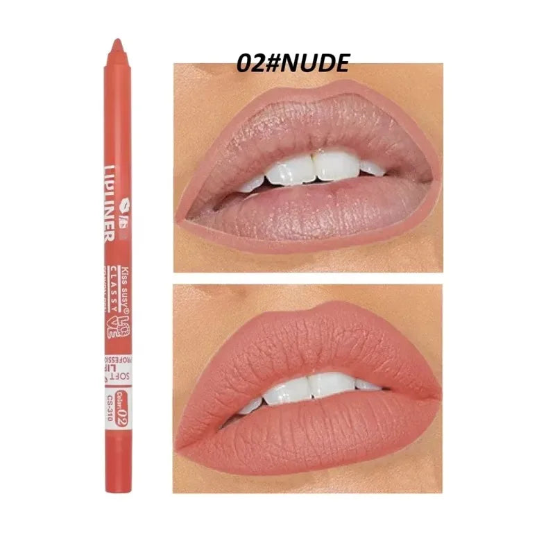 20 Color Waterproof Matte Lipliner Pencil Natural Violet Pro Lip Liner Makeup Nude Lips Contour High Pigment Lipstick Cosemetics
