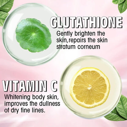 AILKE Vitamin C & Glutathione Brightening Body Lotion, Even Skin Tone, Lightening, Neck, Elbows, Armpits, Legs, Glowing Cream