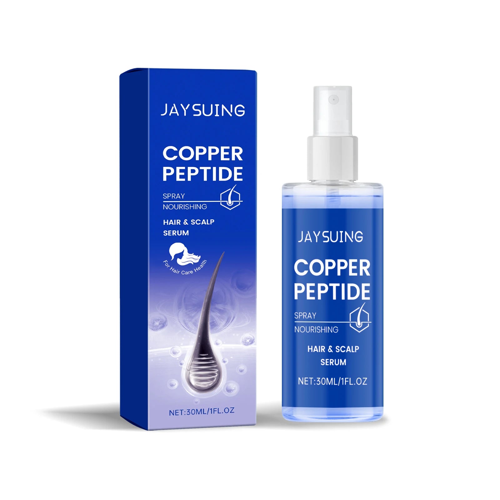 Copper Peptide Shampoo Hair Growth Serum Scalp Nourishing Spray Anti Hair Loss Essence Oil Strengthen Roots Dense Hair Care Set - Kimlud