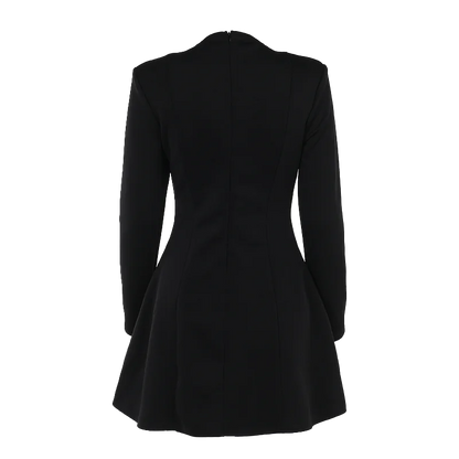 Women's Elegant Directional Design New Premium Drawstring Waist Featured Fabrics v-Neck Long Sleeve Dresses