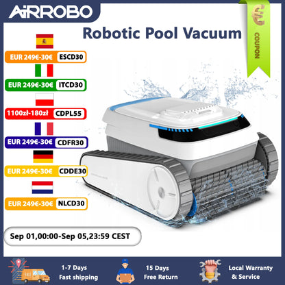 AIRROBO Pool Vacuum for Inground Pools, Smart Navigation Pool Cleaner Robot, Wall Climbing Pool Cleaner,120 Min Run Time