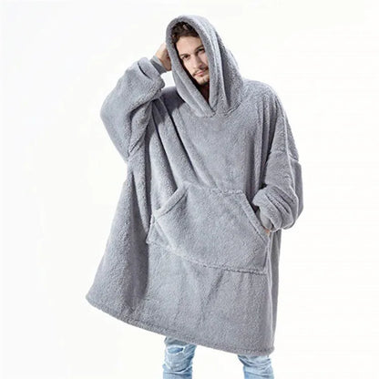 Long Sleeves With Pockets Hoodie Pajamas Women Autumn Winter Fashion Solid Color Loose Double-sided Velvet Home Clothes...