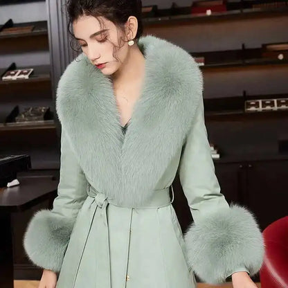 Real Fox Fur Collar Cuffs Set For Women Men Winter Neck Warmer Furry Scarf Fluffy Pelt Fur Shawl Coat Overcoat Fashion Accessory