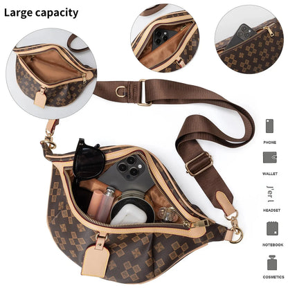 Vintage Four-Leaf Clover Windmill Diamond Pattern Women's Crossbody Chest Bag Outdoor Sports Travel Cycling Sling Bag