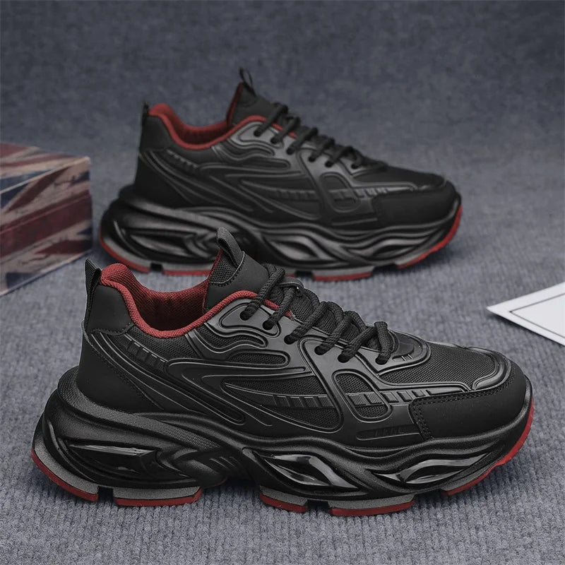 Chunky Sneaker Men Original Designer Breathable Sport Shoes Fashion Casual Leather Fabric Height Increased Platform Tennis Shoes
