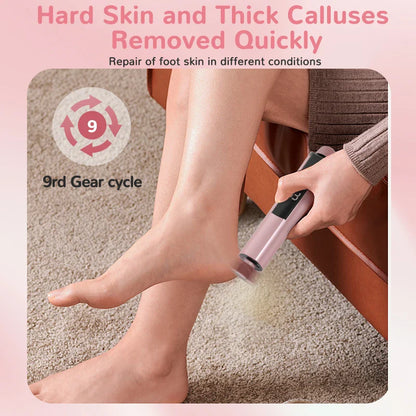 2 In1 Foot Care File Electric Foot Callus Remover Leg Heels Remove Dead Skin Pedicure Tool Set and Replacement Sandpaper New