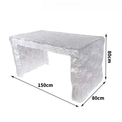 Modern light luxury home villa bar luminous island table custom transparent resin crystal bar glacier art tea table