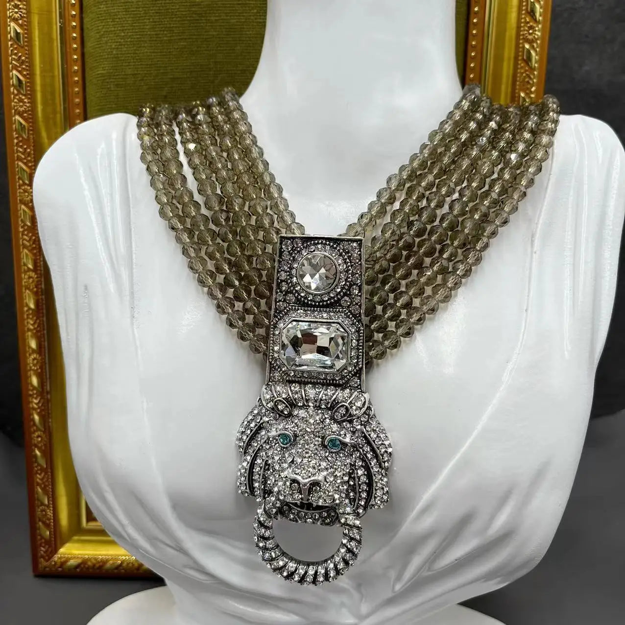 Qingdao Heavy Industry Retro Style Necklace Artistic Glass Multi-Layer Standard Relief Western Necklace | Kimlud Premium...