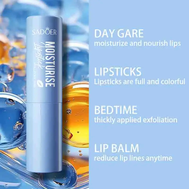 1/2/3pcs SADOER Hyaluronic Acid Lipstick Lips Skincare Nourishing Brightening Moisturizing Lip Balm Lips Skin Care Products