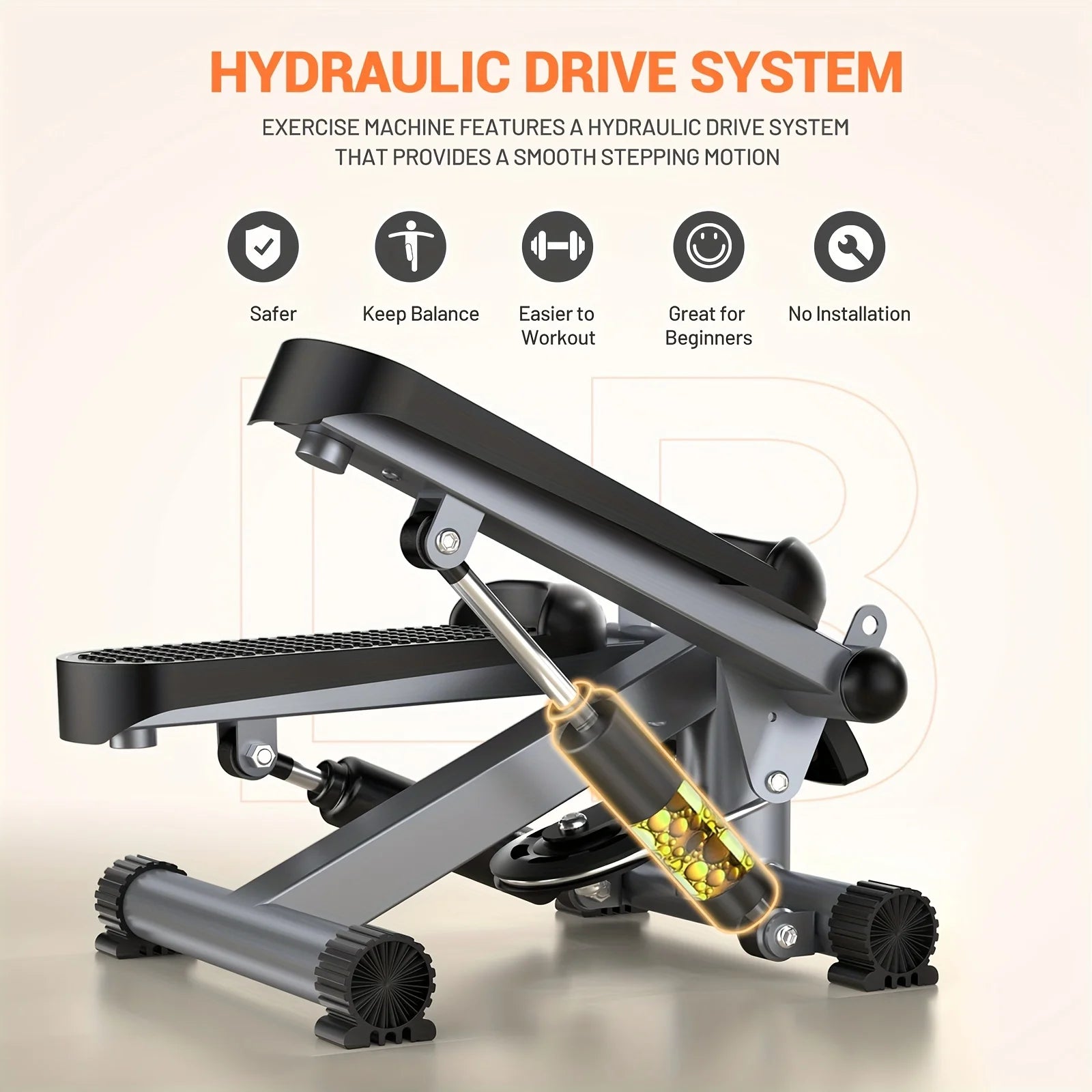 Indoor Fitness Equipment Exercise Steppers 350lbs Hydraulic Fitness Stair Multifunctional Climbing Pedal Machine Mini Stepper