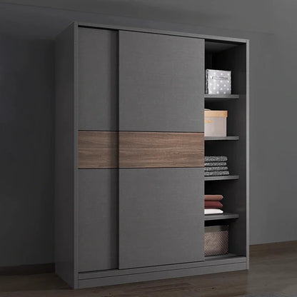 A Customized Modern Clothes Storage Organizer Double Wardrobe Cabinet Home Luxury Mdf Sliding Door Wardrobe Bedroom Furniture