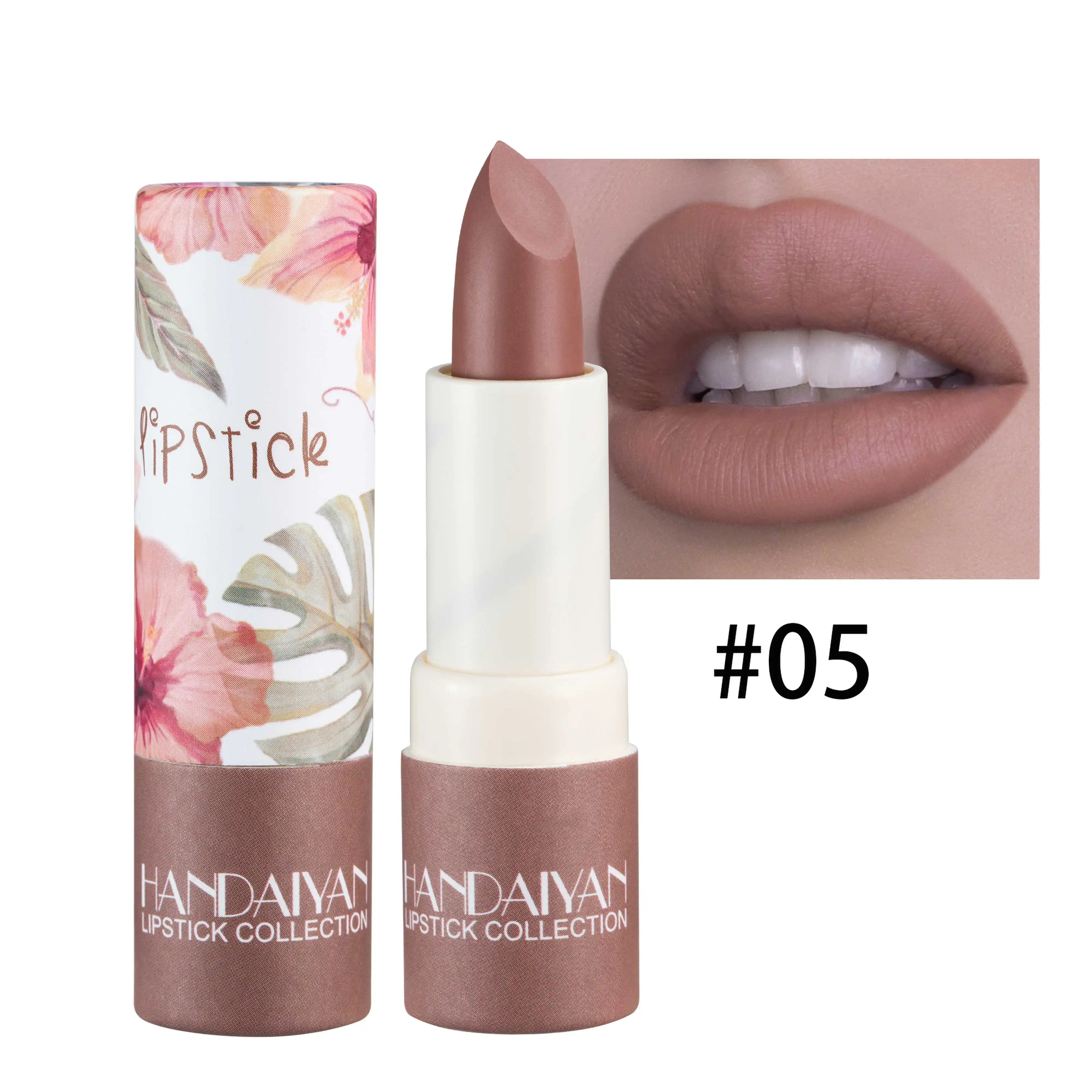 Handaiyan 8 Colors Matte Waterproof Velvet Nude Lipstick Sexy Red Brown Lip Matt Pigments Makeup Long Lasting Profissional
