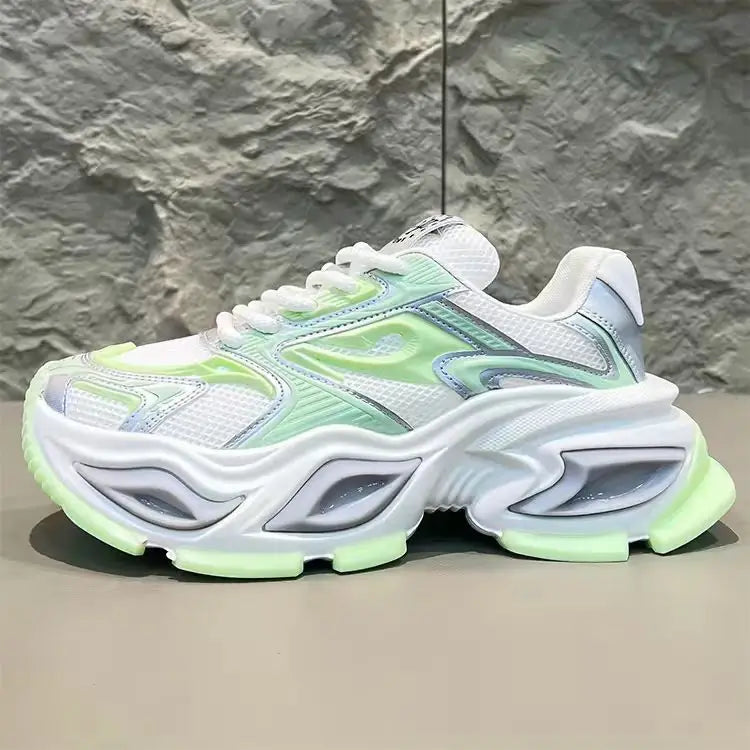 Chunky Sneaker Men Original Designer Breathable Sport Shoes Fashion Casual Leather Fabric Height Increased Platform Tennis Shoes