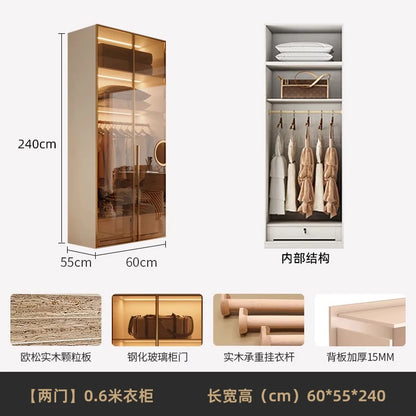Fabric Open Closet Display Wooden Minimalist Modern Wardrobe Jewelry Cube Modular Wearable Storage Guarda Roupa Salon Furniture