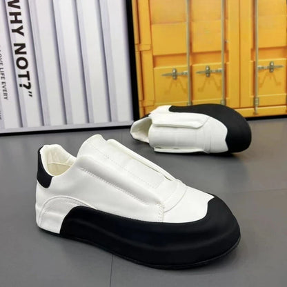 Platform Shoes Men's Sneakers Trend Flat Leather Male Casual Shoes Soft Sole Running Shoes Designer Increased Internal Footwear