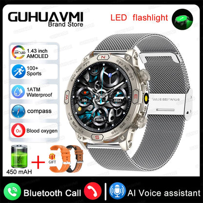 2025 New Outdoor Military GPS Smart Watch Men 466*466 HD AMOLED Full Touch Screen Bluetooth Call IP68 Waterproof Smartwatches