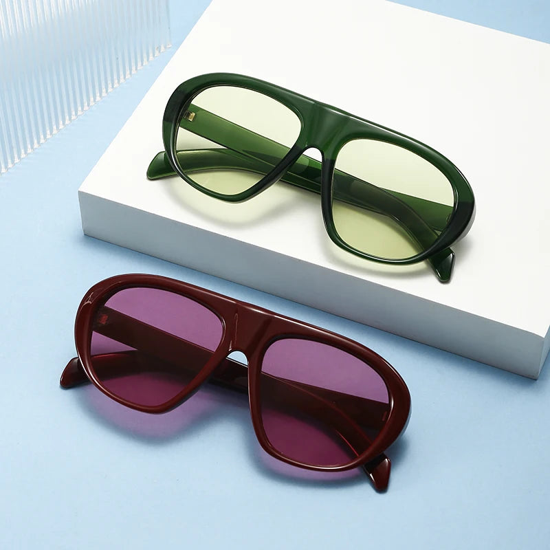 Oversized Pilot Sunglasses 2026 New Vintage Brand Sun Glasses Women Trendy Luxury Brand Designer Outdoor Shades | Kimlud...