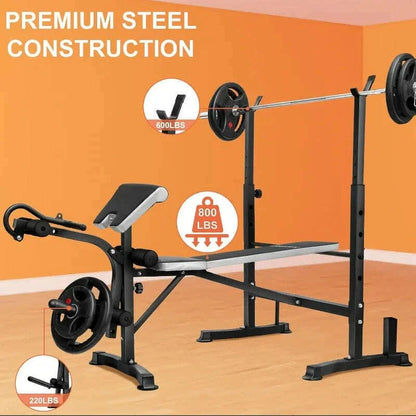 Adjustable Weight Bench Set Workout Equipment for Home Workouts Bench Press Leg Developer Home Gym Full Body Workout