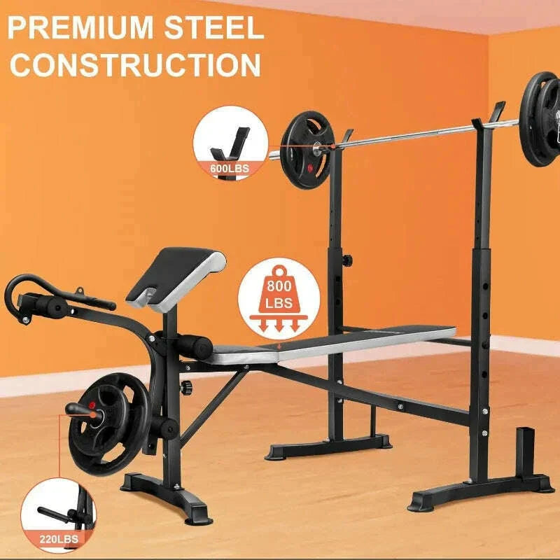 Adjustable Weight Bench Set Workout Equipment for Home Workouts Bench Press Leg Developer Home Gym Full Body Workout