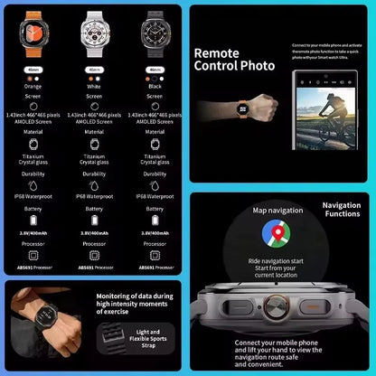 2025 New DT Watch 7 Ultra Smart Watch Men 32GB Memory Video GPS NFC 47mm AMOLED Fitness Sports Tracker Health Smartwatches Women