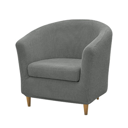 2pcs/set Jacquard Stretch Club Armchair Slipcover 1pc Barrel Tub Sofa Cover + 1pc Polar Fleece Couch Cover Furniture...