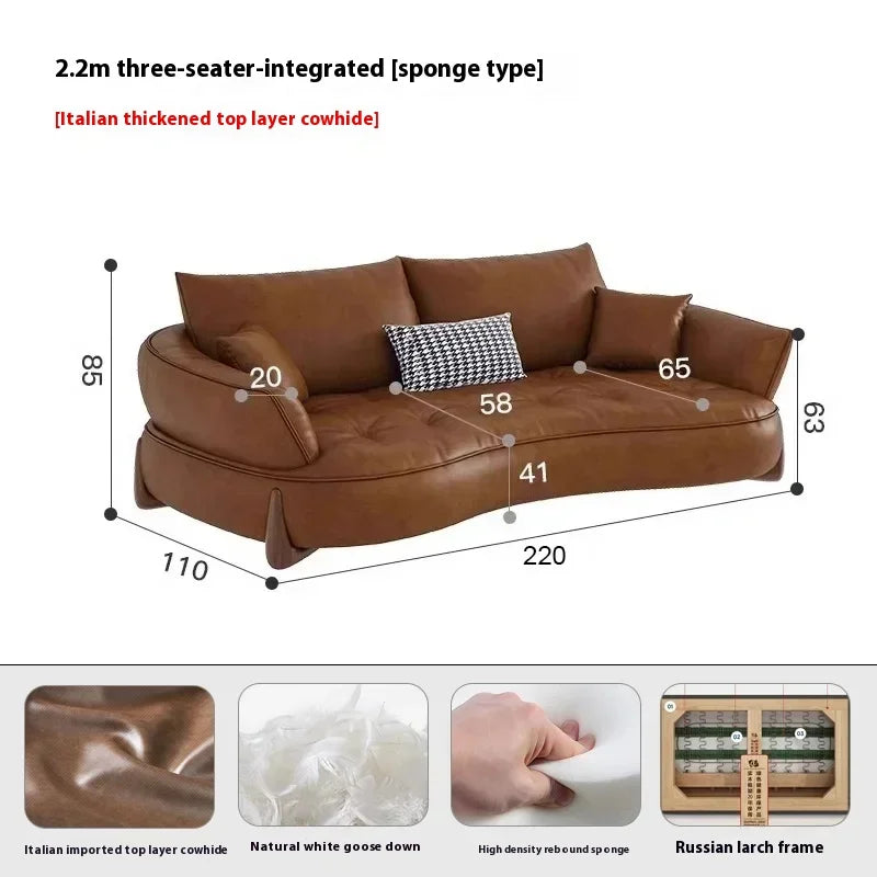 Wood Brown European Sofas Waterproof Armrest Luxury Floor Lounges Couch Puffs Nordic Designer Divani 2 Posti Unique Furniture - Kimlud