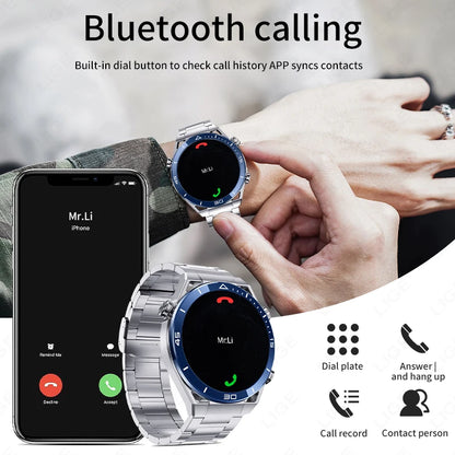 For IOS Android NFC Smart Watch Men GPS Tracker AMOLED 454*454 HD Screen Heart Rate ECG+PPG Bluetooth Call Smartwatches 2024 New