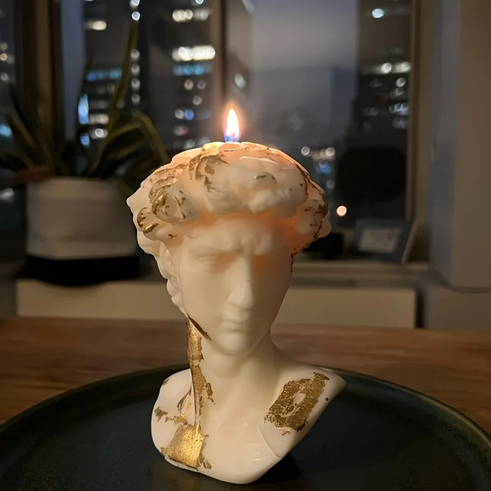 David Shape Silicone Scented Candle Mold DIY 3D Portrait Resin Mould Human Body Gypsum Making Tool Craft Gifts Home Decor