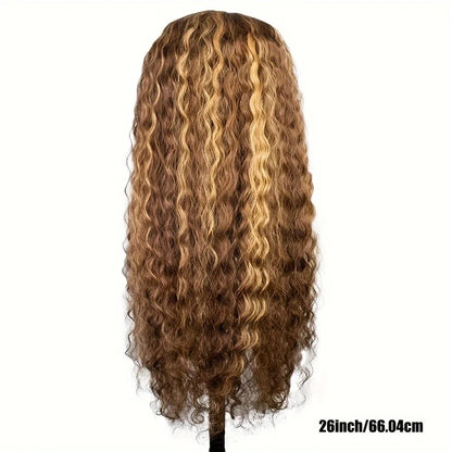 200% 13x4 Highlight Human Hair Wig Deep Wave Lace Front Wig For Women 13x4 Ombre Lace Frontal Wig Human Hair Free Part...