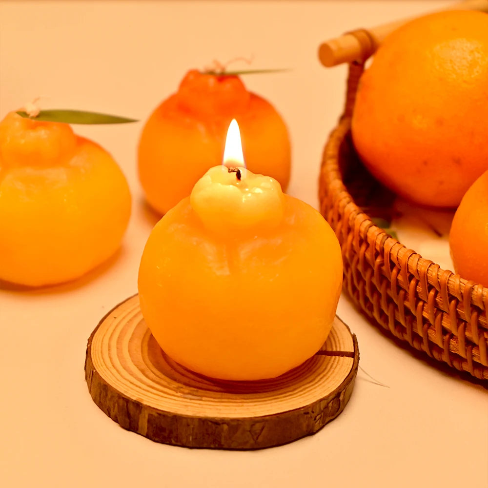 S0164 Creative 3D Orange Silicone Candle Mold Simulated Fruit Moldes Para Velas for  Aromatherapy Candle Making