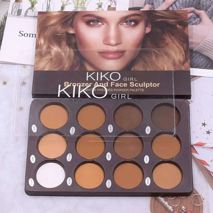 NEW 12 Color Matte Trimming Makeup Palette  Face Basic Makeup Foundation White Brown Female Cosmetic Lasting Nature Water Proof