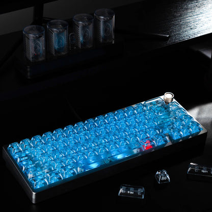 Womier Ice Cube Keycap 126 Keys Diamond RGB Shine Through Keycaps ASA Profile Transparent Custom Keycaps for Mechanical...