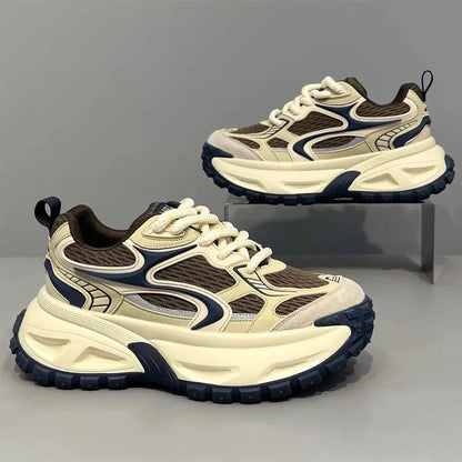Casual Style Breathable Sporty Men's Shoes Thick Bottom Versatile High-End Lightweight Fashionable Dad Shoes Comfortable Wear - Kimlud