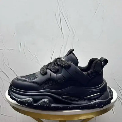Men Breathable Mesh Casual Running Shoes Inner Elevation Thick Sole Shock-absorption Outdoor Teen Trend Unky Sneakers
