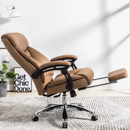A Factory Direct Comfortable Synthetic Leather Boss Chair Business Swivel Office Chair Home Computer Chair for Work Home Use - Kimlud