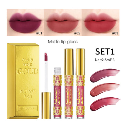 Golden Bar Luxury Lipstick Timeless Velvety Smooth Finish Intense Color Stay Smudge-Proof & Waterproof Valentines Day Gift for H - Kimlud