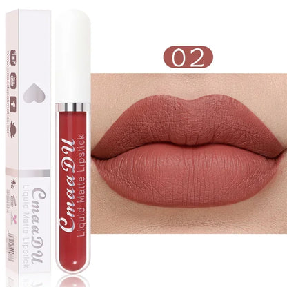 3Pcs/Set Waterproof Matte Nude Lip Gloss Brown Nude Pigment Dark Red Long Lasting Velvet Liquid Lipstick Women Makeup Lip Glaze
