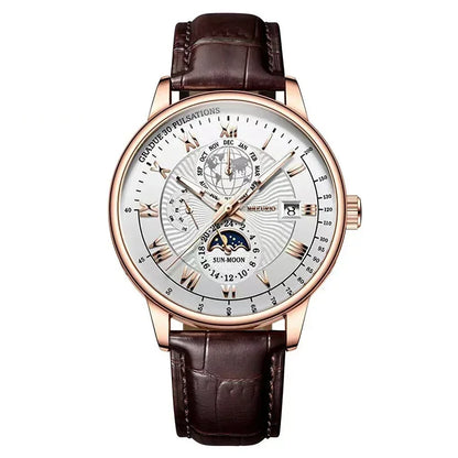 2024 Men Watch Fashion Top Luxury Sport Men's Wristwatch Waterproof Luminous Leather Date Quartz Watches Man Casual Clock