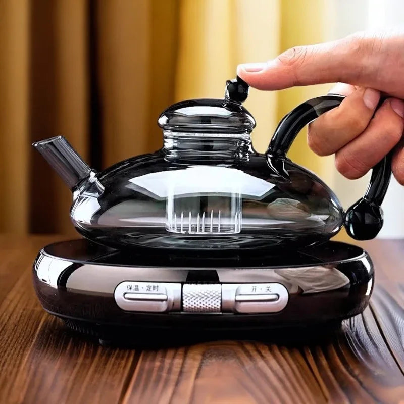 Tea Coffee Pot Nordic Light Luxury Big Belly Fu Mouse Pot Glass Electric Ceramic Stove Brewing Teapot Set New High-end