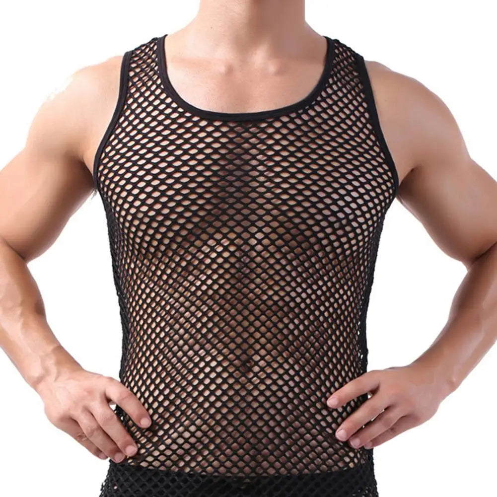 Men Vest Undershirt clothing Nylon Mesh Shirt See Through Sheer Long Sleeves T Shirts Sexy Transparent Shirt Underwear