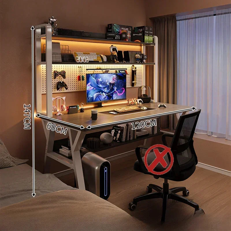 Nordic Desktop Computer Desks for Student Gaming Tables Bookshelf Integrated Creative Office Furniture Home Bedroom Study Desk - Kimlud