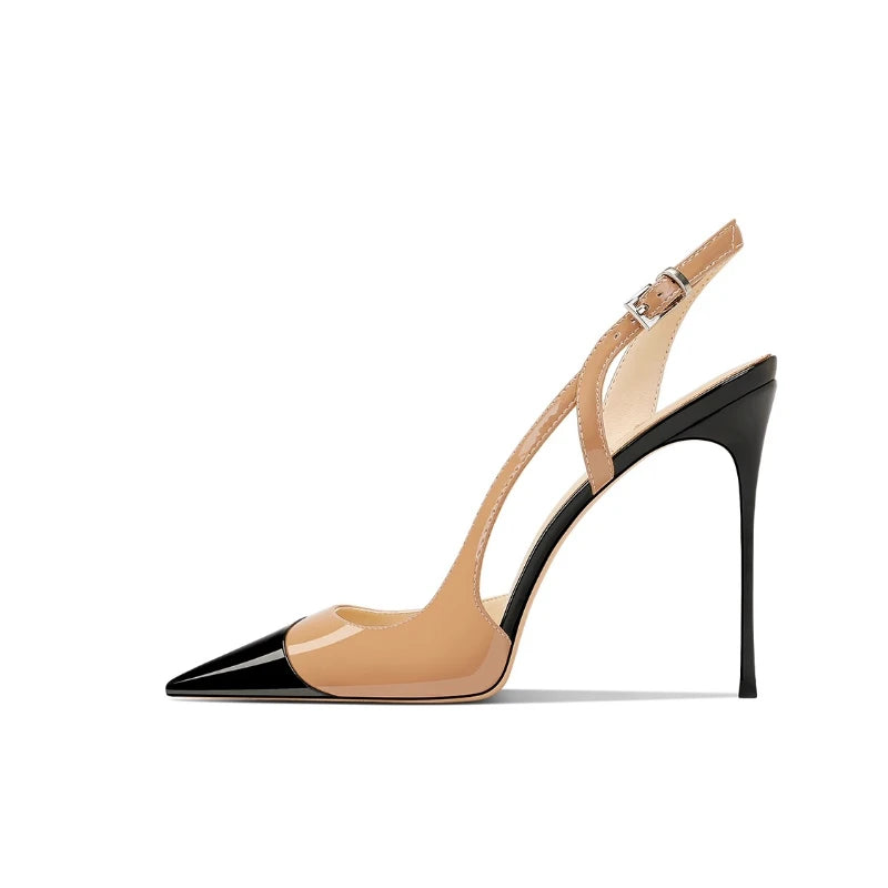 2025 Spring New Naked Lacquer Leather Design with a Small, Non tiring, High end, Pointed, Fine Heel, Professional High Heels - Kimlud