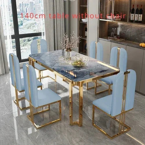 Flexible Luxury Table Chairs Modern Leg Metal Design Rectangular Dining Table Space Saving Funky Table A Manger Unique Furniture
