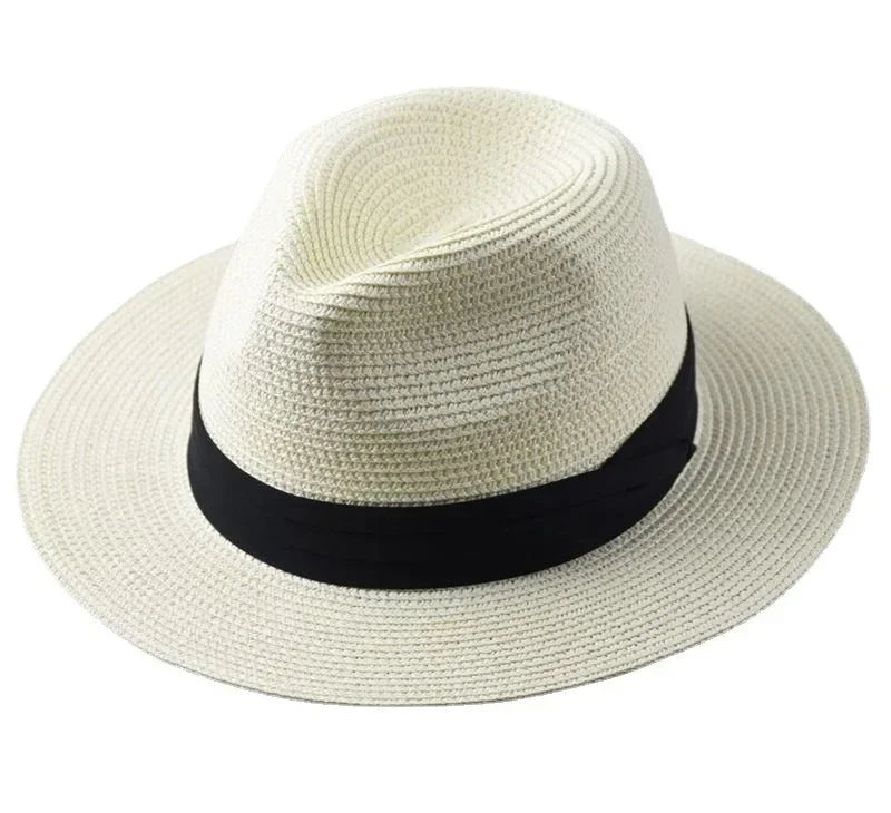 OverSize Big  Sun Hats for Men Women Beach Panama  Wide Brim Straw Hat Lady Summer Sun Hats Plus Size Fedora Hat 55-57cm 58-60cm
