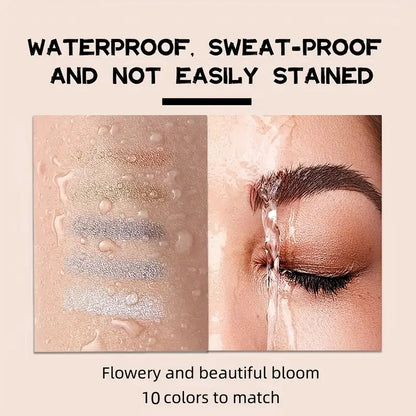 10pcs Pearlescent Eyeshadow Sticks High Pigmented Eyeshadow Pencil Glitter Waterproof Long-Lasting Eye Makeup Non-Smudged